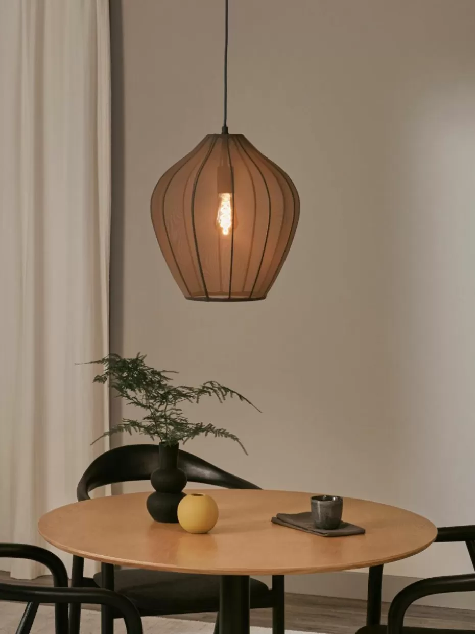 Pendelleuchten-Westwing Collection Netzstoff-Pendelleuchte Beau Grau
