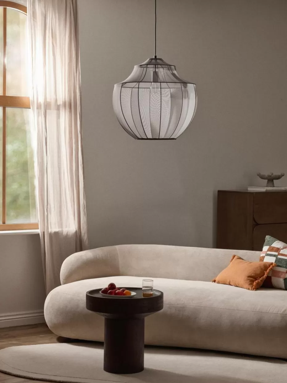 Pendelleuchten-Westwing Collection Netzstoff-Pendelleuchte Beauf Grau