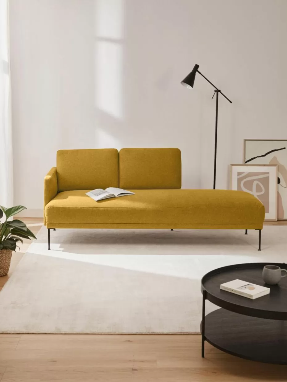 Sofas | Sofaserien-Westwing Collection Ottomane Fluente Webstoff Ocker