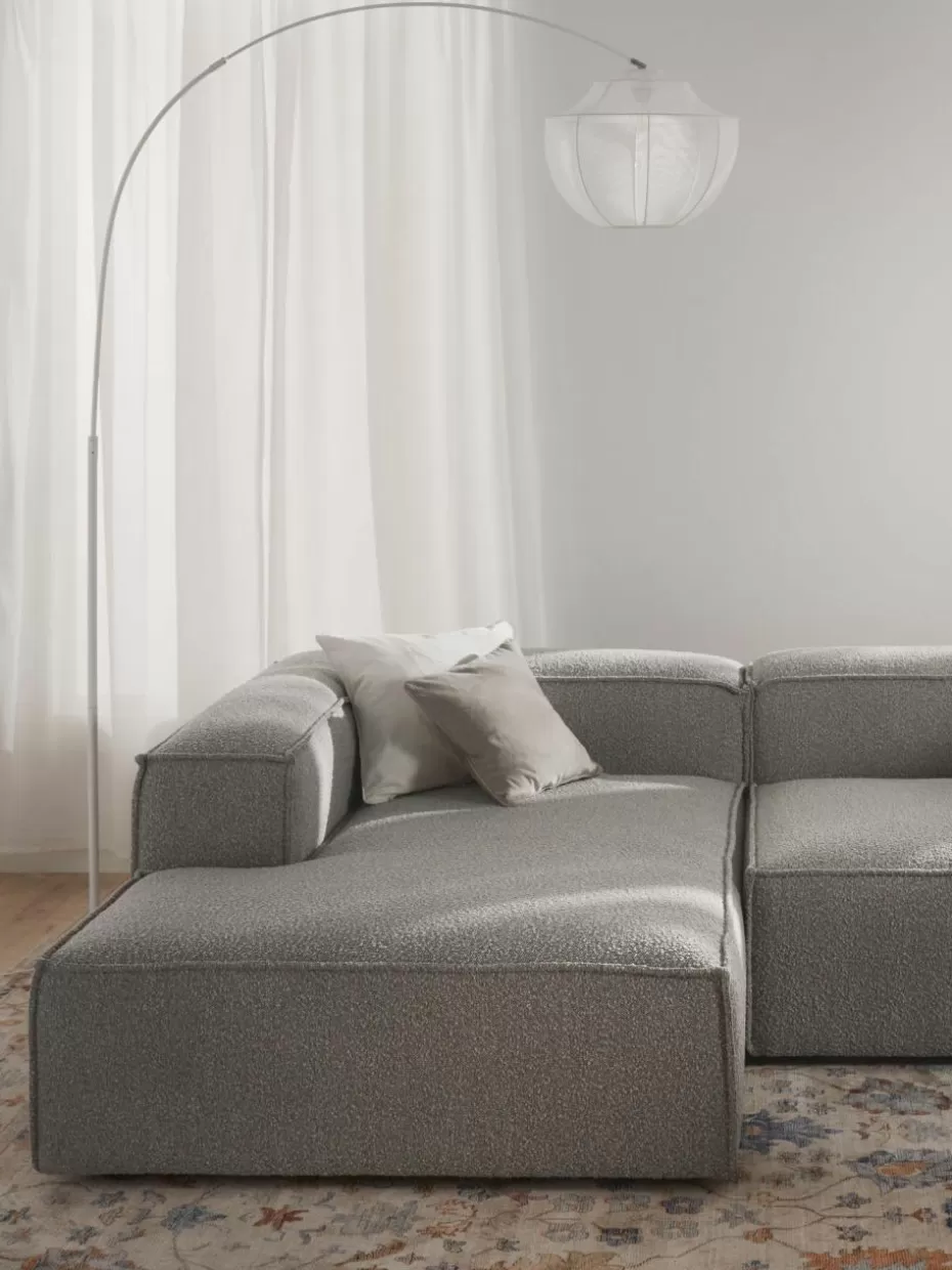 Sofas | Sofaserien-Westwing Collection Ottomane-Eckmodul Lennon aus Bouclé Bouclé Taupe