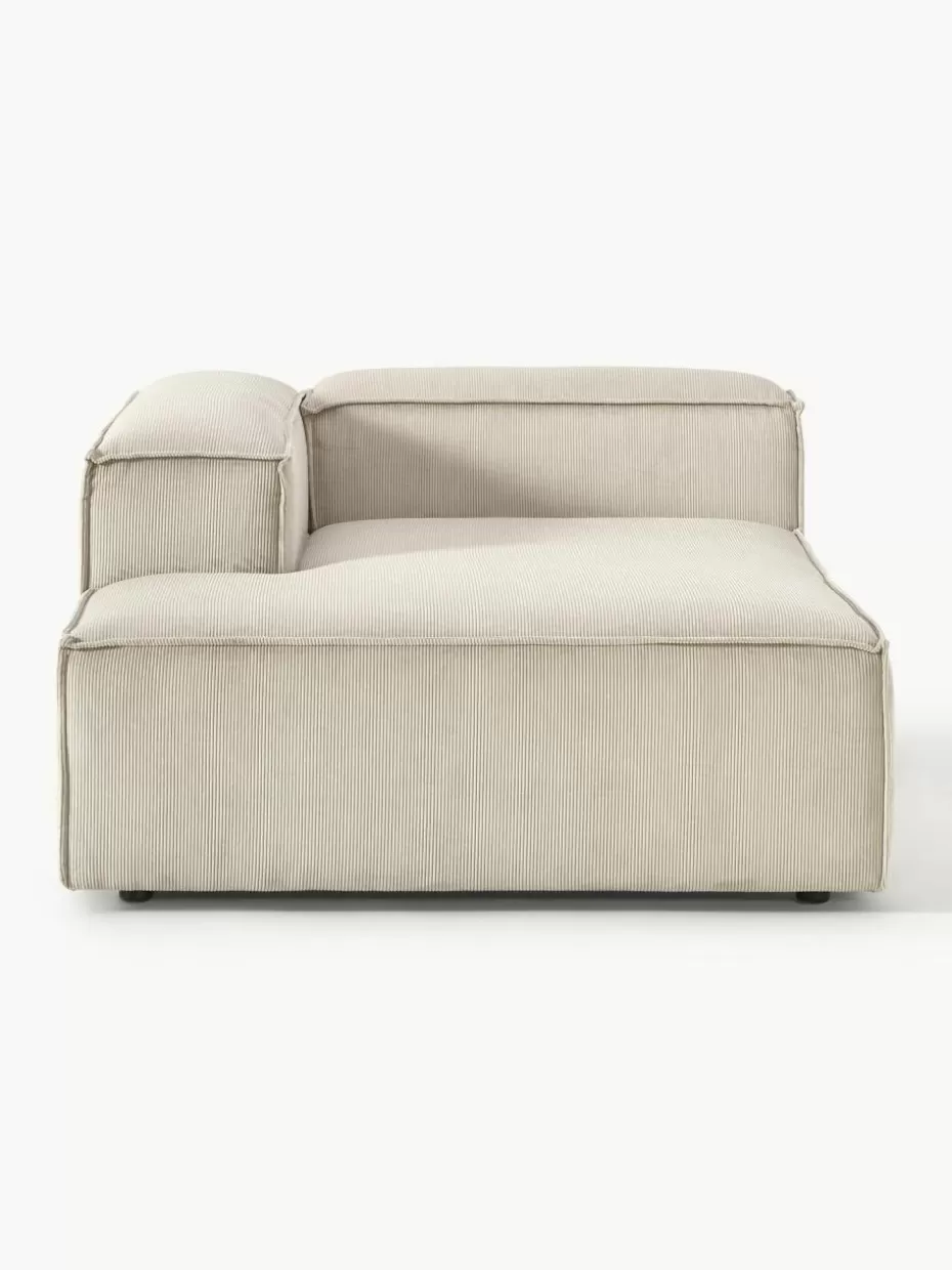 Sofas | Sofaserien-Westwing Collection Ottomane-Eckmodul Lennon aus Cord Cord Hellbeige