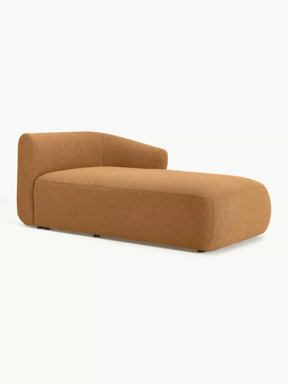 Sofas | Sofaserien-Westwing Collection Ottomane-Eckmodul Sofia aus Bouclé Bouclé Hellbraun