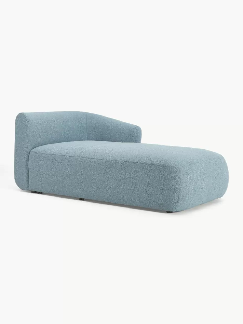Sofas | Sofaserien-Westwing Collection Ottomane-Eckmodul Sofia aus Bouclé Bouclé Blau