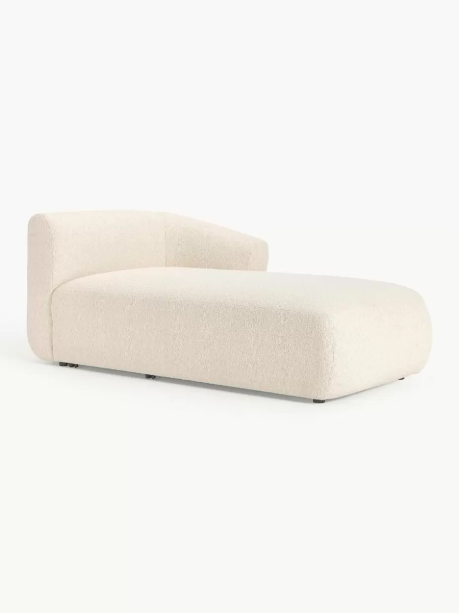 Sofas | Sofaserien-Westwing Collection Ottomane-Eckmodul Sofia aus Bouclé Bouclé Hellbeige