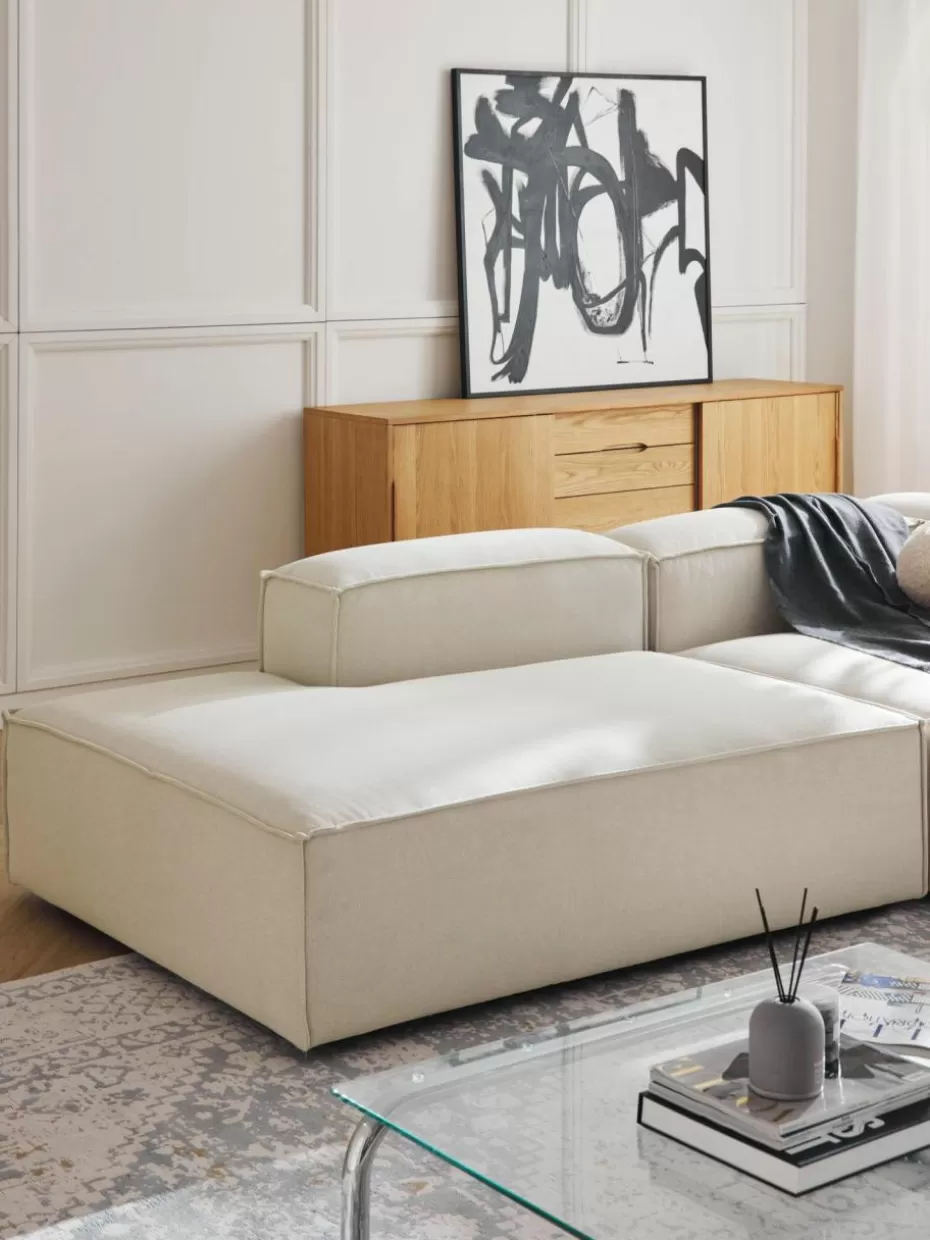 Sofaserien | Sofas-Westwing Collection Ottomane-Modul Lennon Webstoff Off White