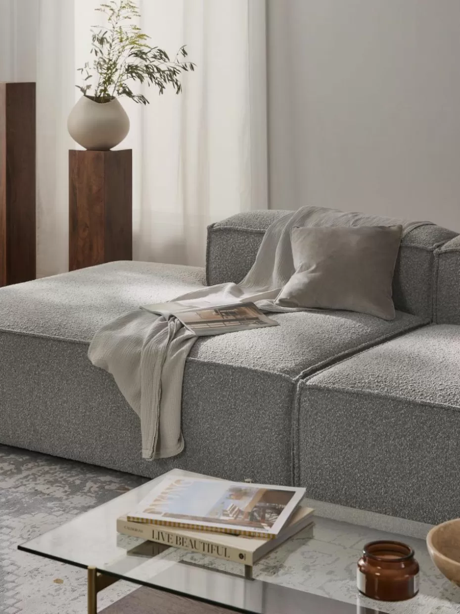 Sofas | Sofaserien-Westwing Collection Ottomane-Modul Lennon aus Bouclé Bouclé Taupe