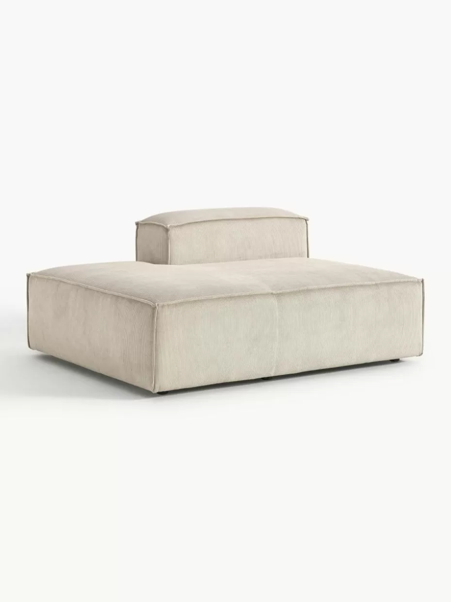 Sofas | Sofaserien-Westwing Collection Ottomane-Modul Lennon aus Cord Cord Hellbeige