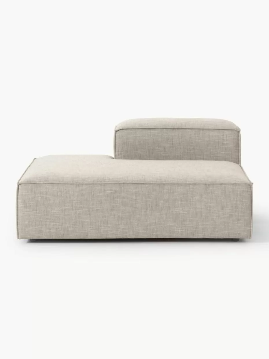 Sofaserien-Westwing Collection Ottomane-Modul Lennon aus Leinen-Mix Leinen-Mix Grau
