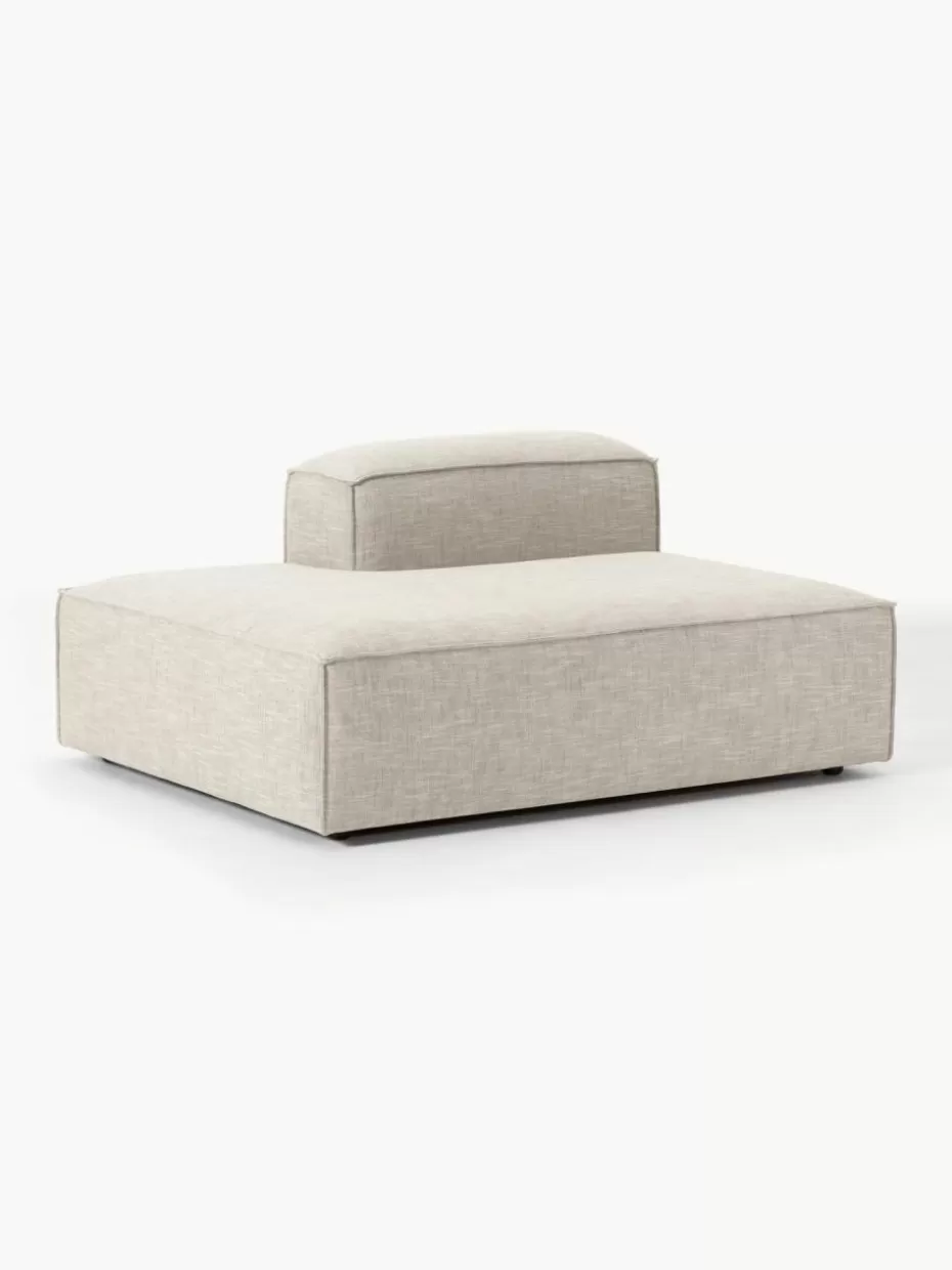 Sofaserien-Westwing Collection Ottomane-Modul Lennon aus Leinen-Mix Leinen-Mix Grau