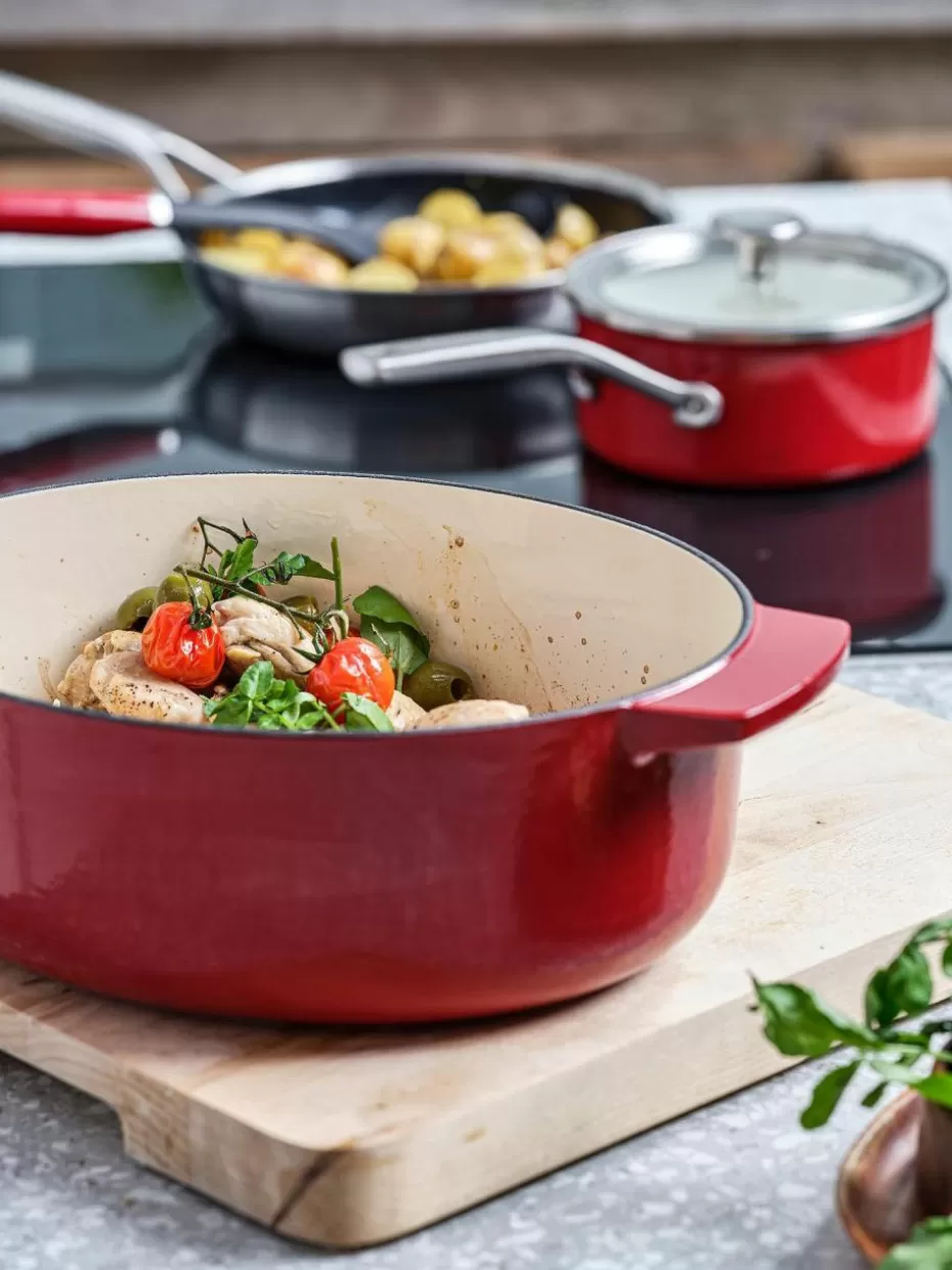 Töpfe-KitchenAid Ovaler Bräter Doelle mit Antihaftbeschichtung Rot