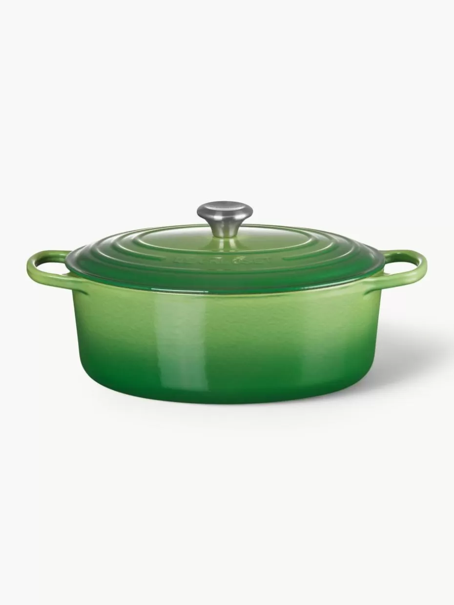 Töpfe-Le Creuset Ovaler Bräter Signature Collection aus Gusseisen Grüntöne, Silberfarben