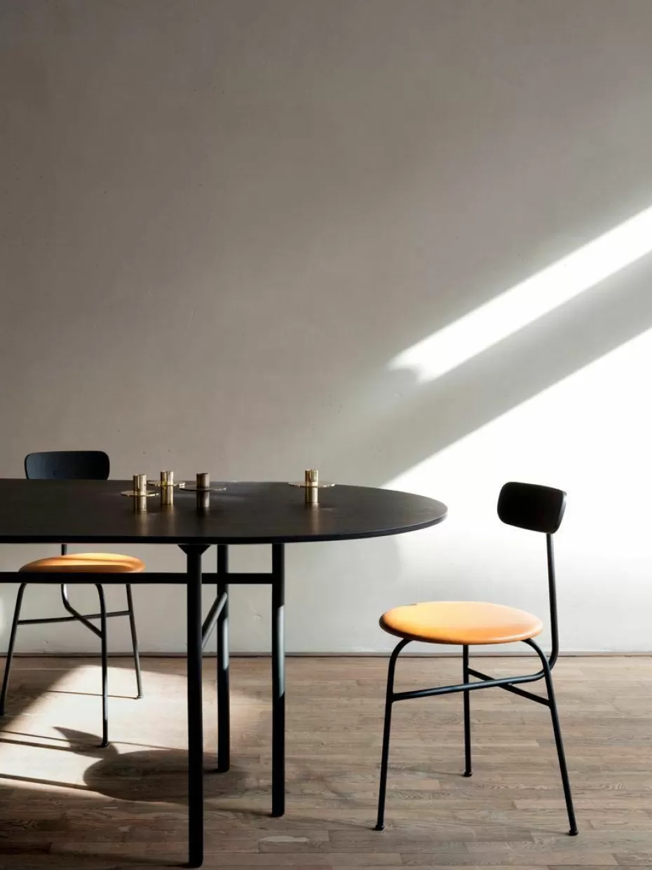Esstische-Audo Copenhagen Ovaler Esstisch Snaregade, 210 x 95 cm Anthrazit, Schwarz