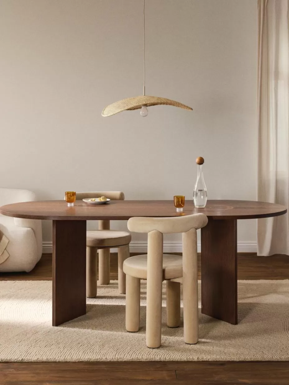 Esstische-Westwing Collection Ovaler Holz-Esstisch Toni, 200 x 90 cm Eichenholz, dunkelbraun lackiert