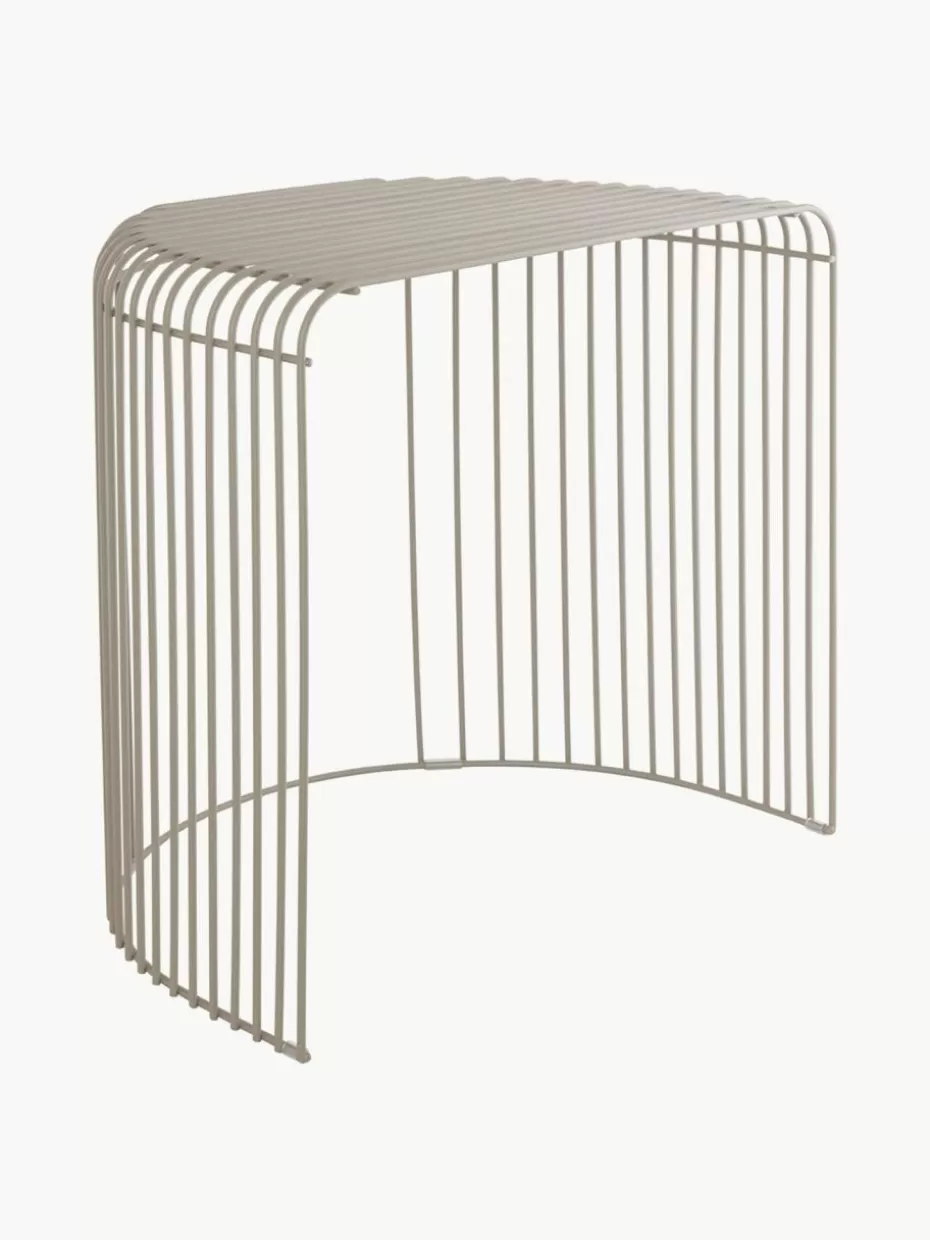 Beistelltische | Couchtische-Aytm Ovaler Metall-Beistelltisch Curva Greige, matt
