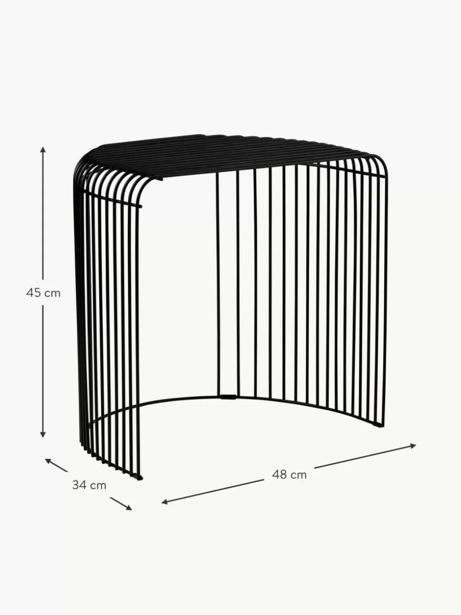 Beistelltische | Couchtische-Aytm Ovaler Metall-Beistelltisch Curva Schwarz, matt