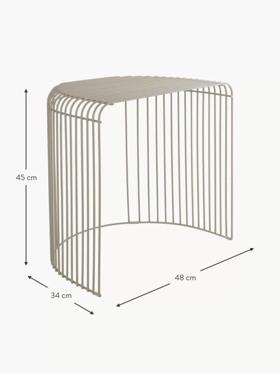 Beistelltische | Couchtische-Aytm Ovaler Metall-Beistelltisch Curva Greige, matt