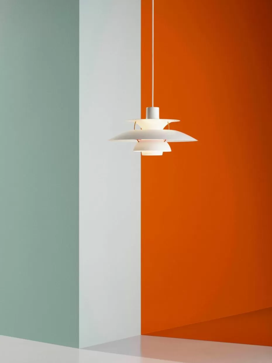 Pendelleuchten-Louis Poulsen Pendelleuchte PH 5 Weiß, Goldfarben