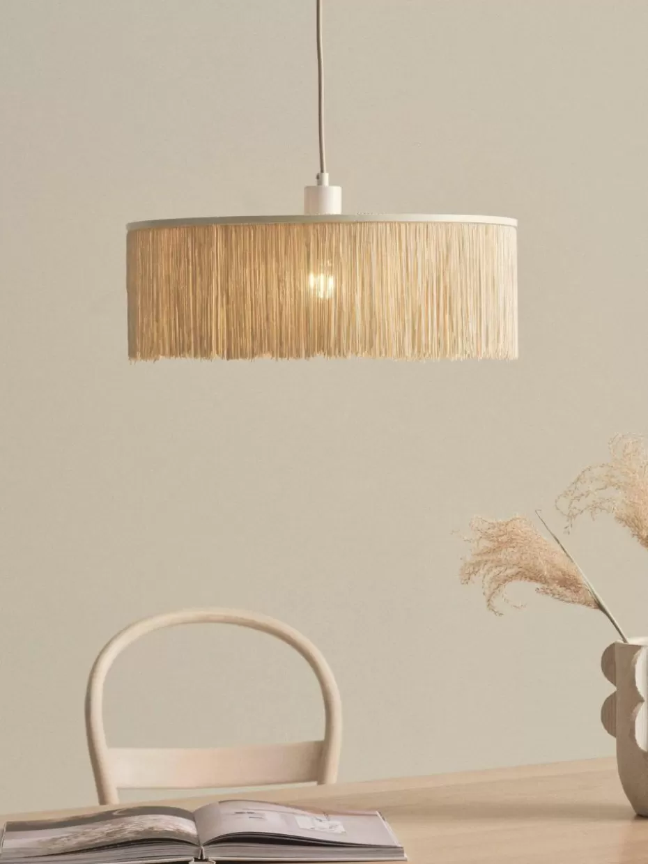 Pendelleuchten-Jotex Pendelleuchte Regency mit Fransen Hellbeige