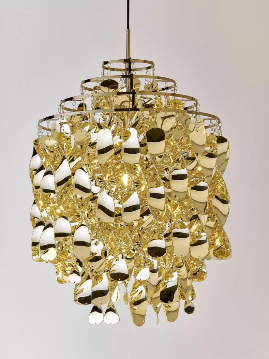 Pendelleuchten-Verpan Pendelleuchte Spiral SP01, Design Verner Panton Goldfarben