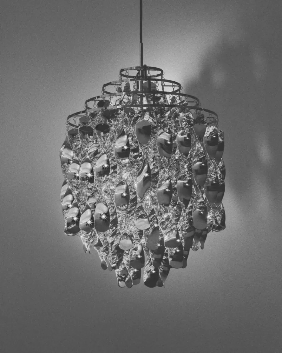 Pendelleuchten-Verpan Pendelleuchte Spiral SP01, Design Verner Panton Silberfarben