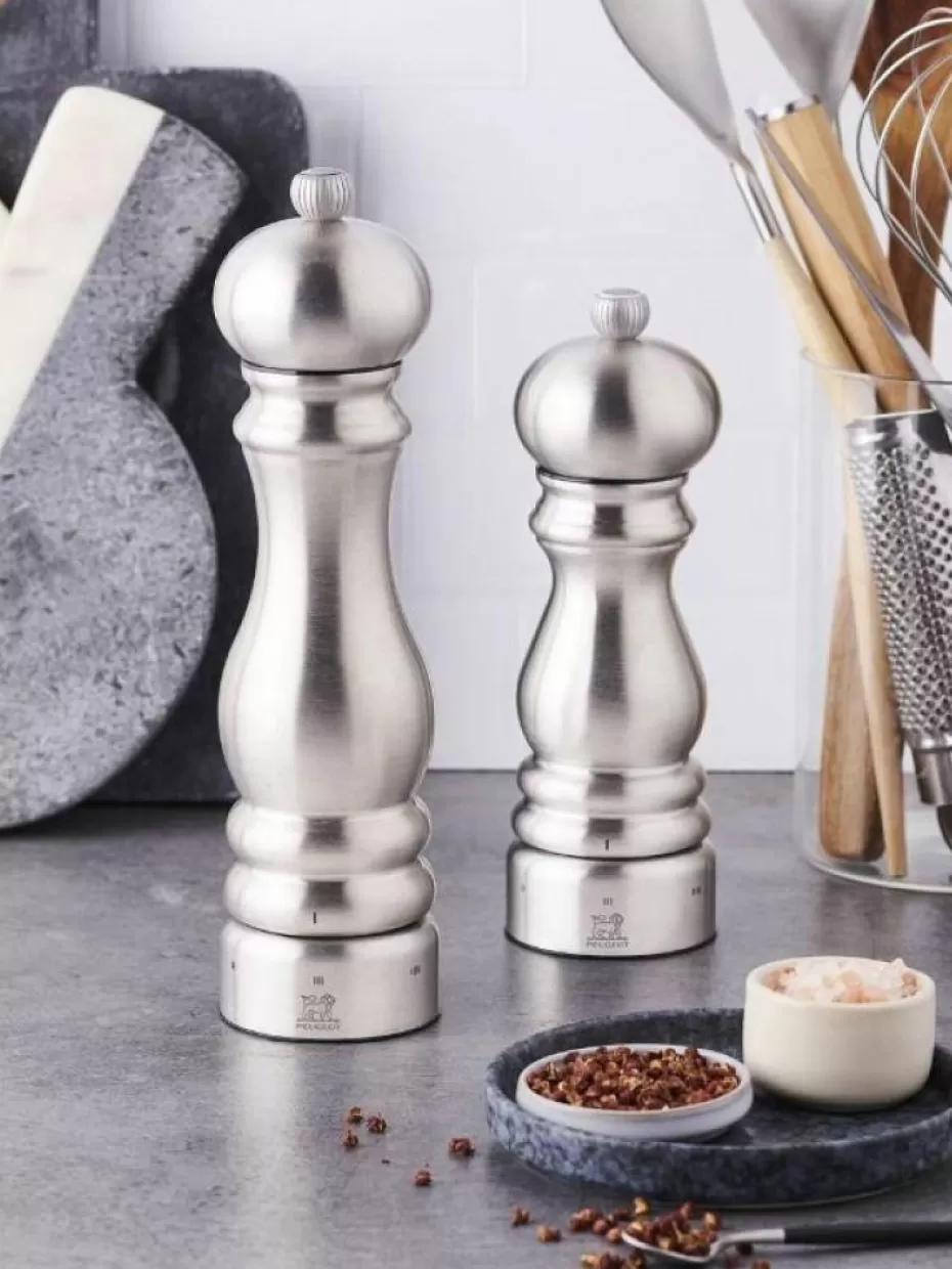 Gewürzmühlen-Peugeot Saveurs Pfeffermühle Paris Chef Silberfarben