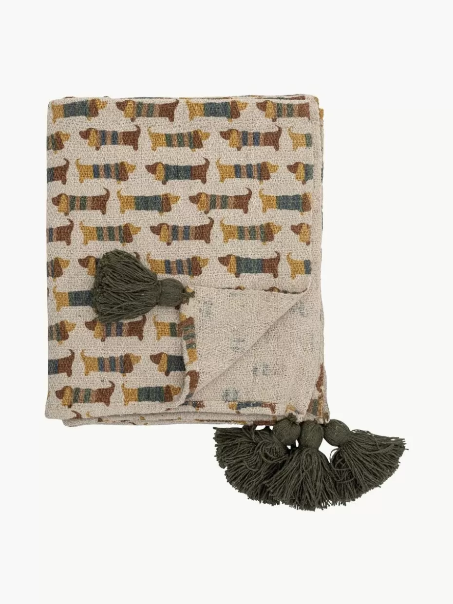 Kuschel- & Krabbeldecken-Bloomingville mini Plaid Charlie mit Quasten