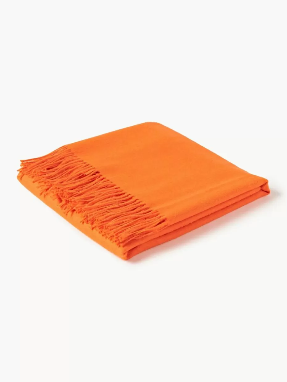 Decken & Plaids-Elvang Plaid Luxury aus Babyalpaka-Wolle Orange