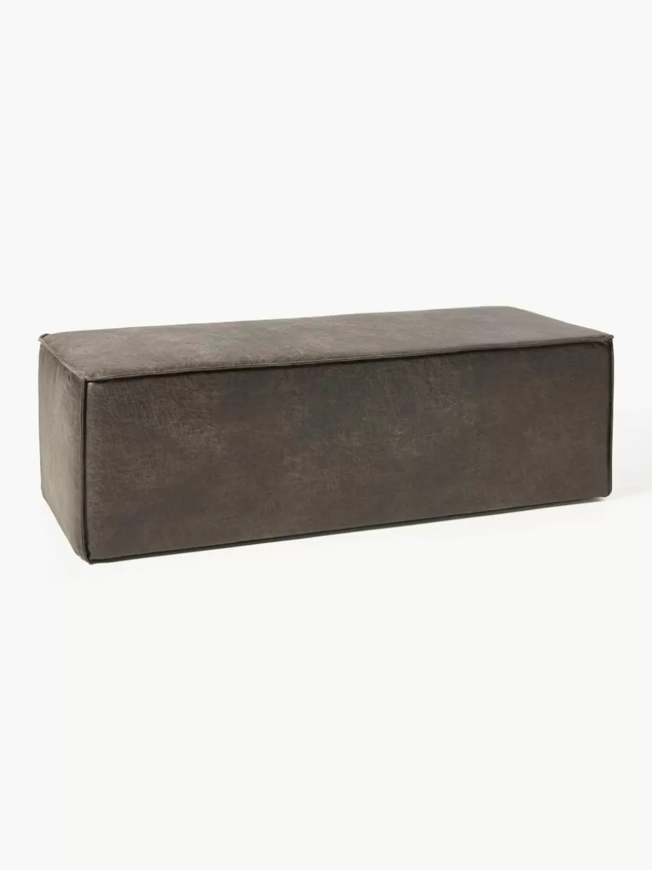 Flur Sitzbänke-Westwing Collection Polsterbank Sanja aus recyceltem Leder Leder Taupe