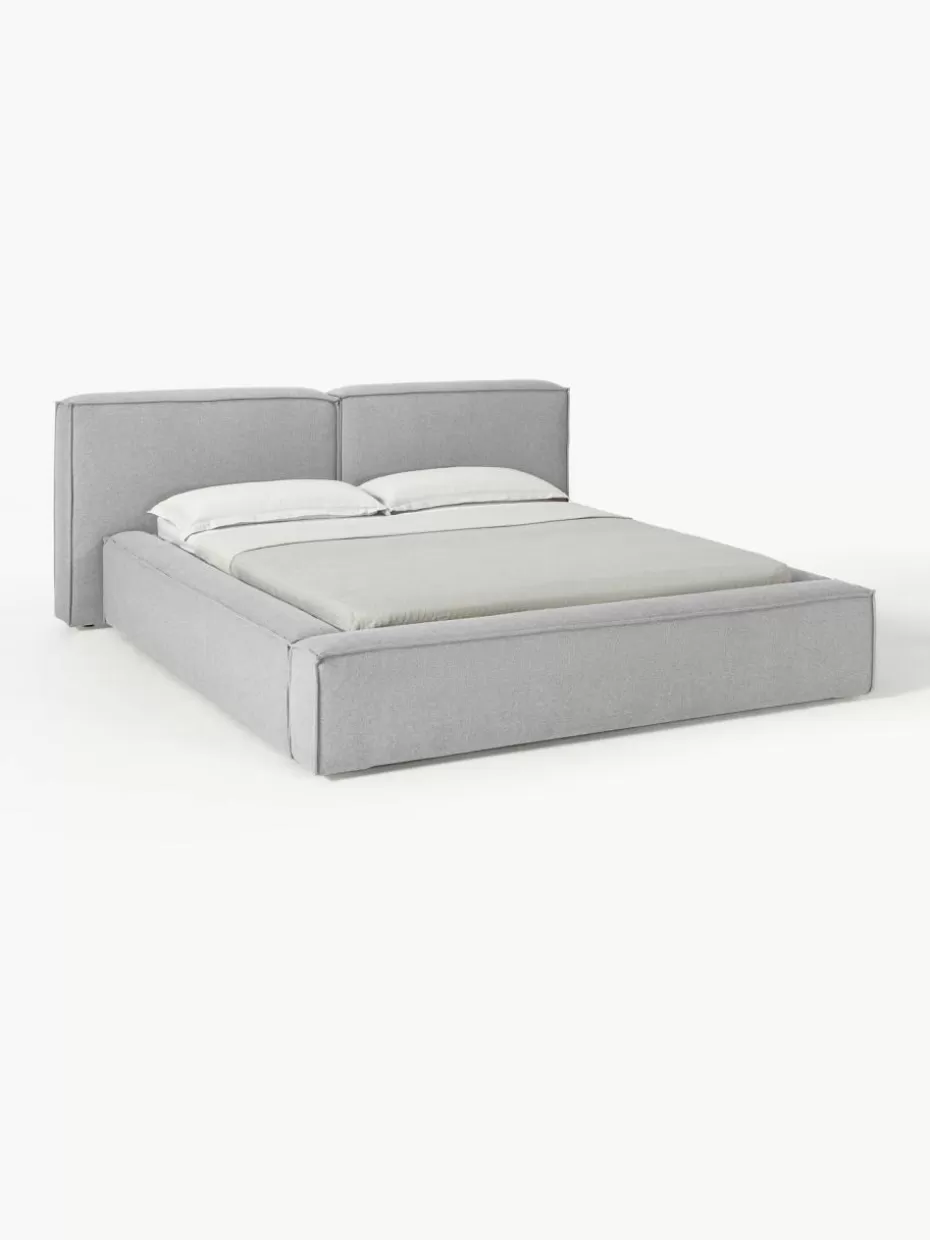 Betten-Westwing Collection Polsterbett Lennon Webstoff Grau