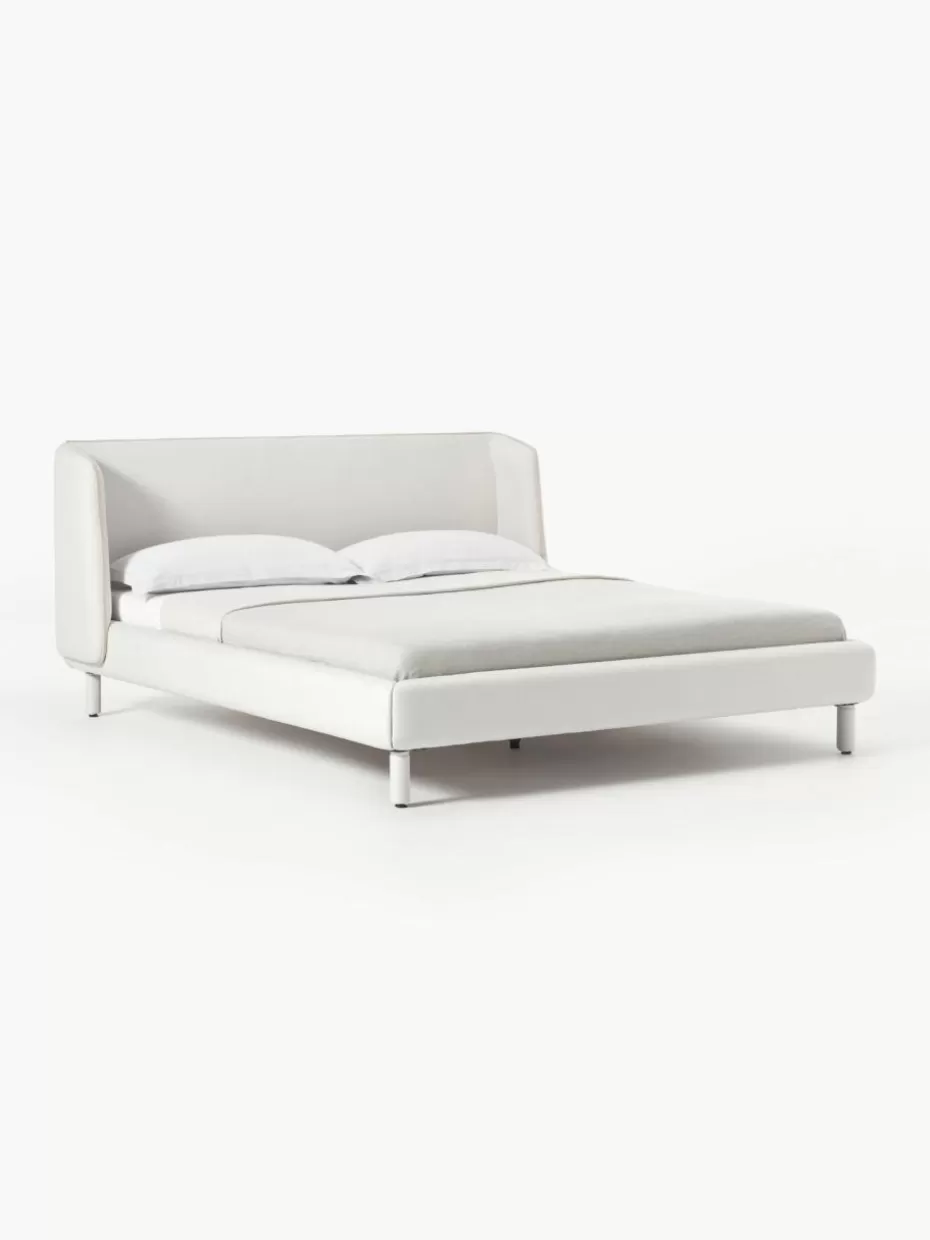 Betten-Westwing Collection Polsterbett Luma mit Kopfteil Webstoff Hellbeige