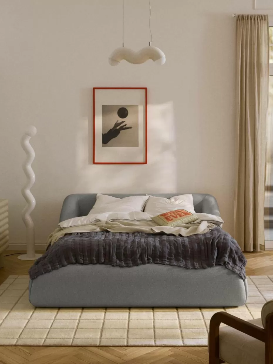 Betten | Sofaserien-Westwing Collection Polsterbett Sofia Webstoff Grau