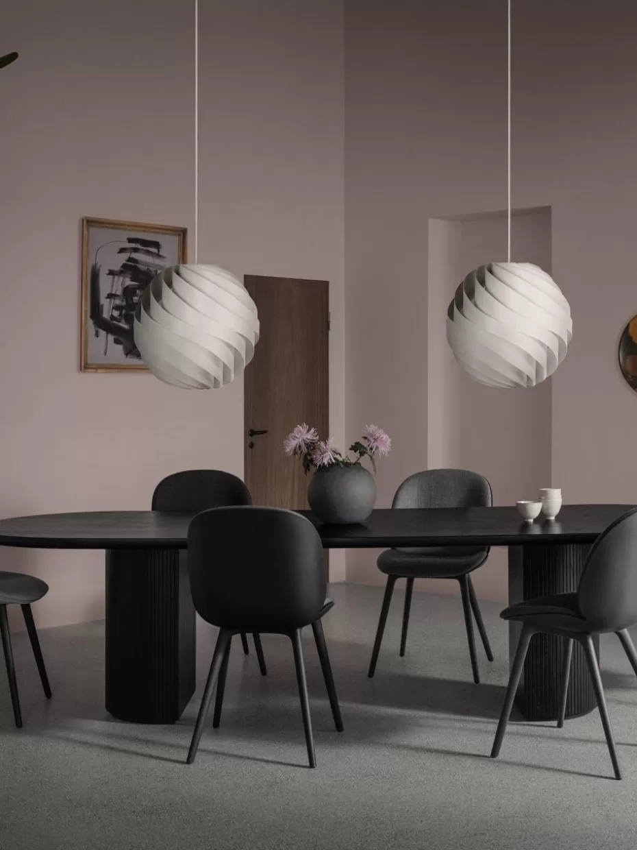 Stühle-GUBI Polsterstuhl Beetle mit Sitzschale Webstoff Anthrazit, Schwarz matt