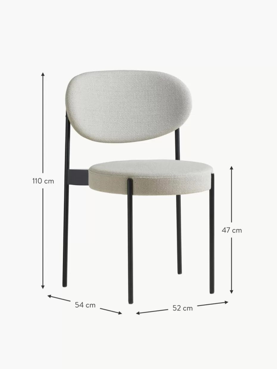 Stühle-Verpan Polsterstuhl Series 430 aus Wolle, Design Verner Panton Wolle Off White, Schwarz