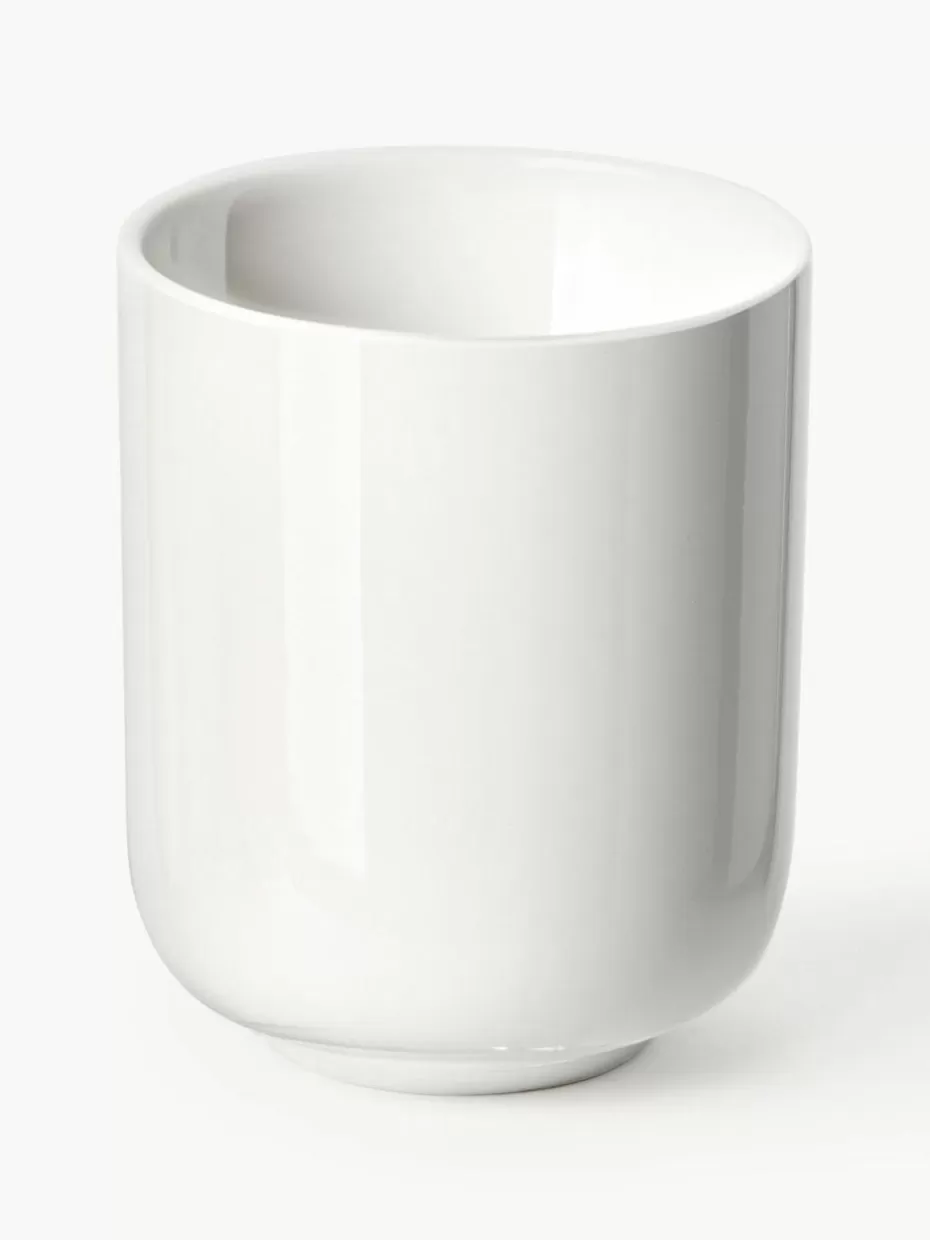 Tassen | Geschirrserien-Westwing Collection Porzellan-Becher Nessa, 4 Stück Off White, glänzend