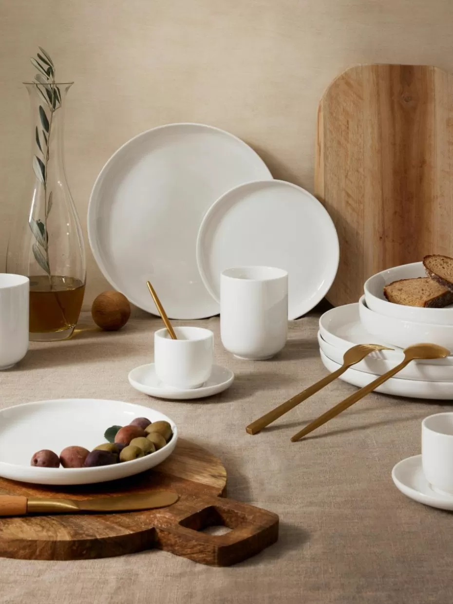 Tassen | Geschirrserien-Westwing Collection Porzellan-Becher Nessa, 4 Stück Off White, glänzend