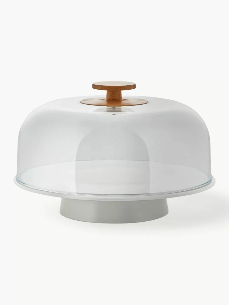 Etageren & Tortenplatten-Alessi Porzellan-Etagere Mattina mit Deckel Greige, Weiß, Transparent