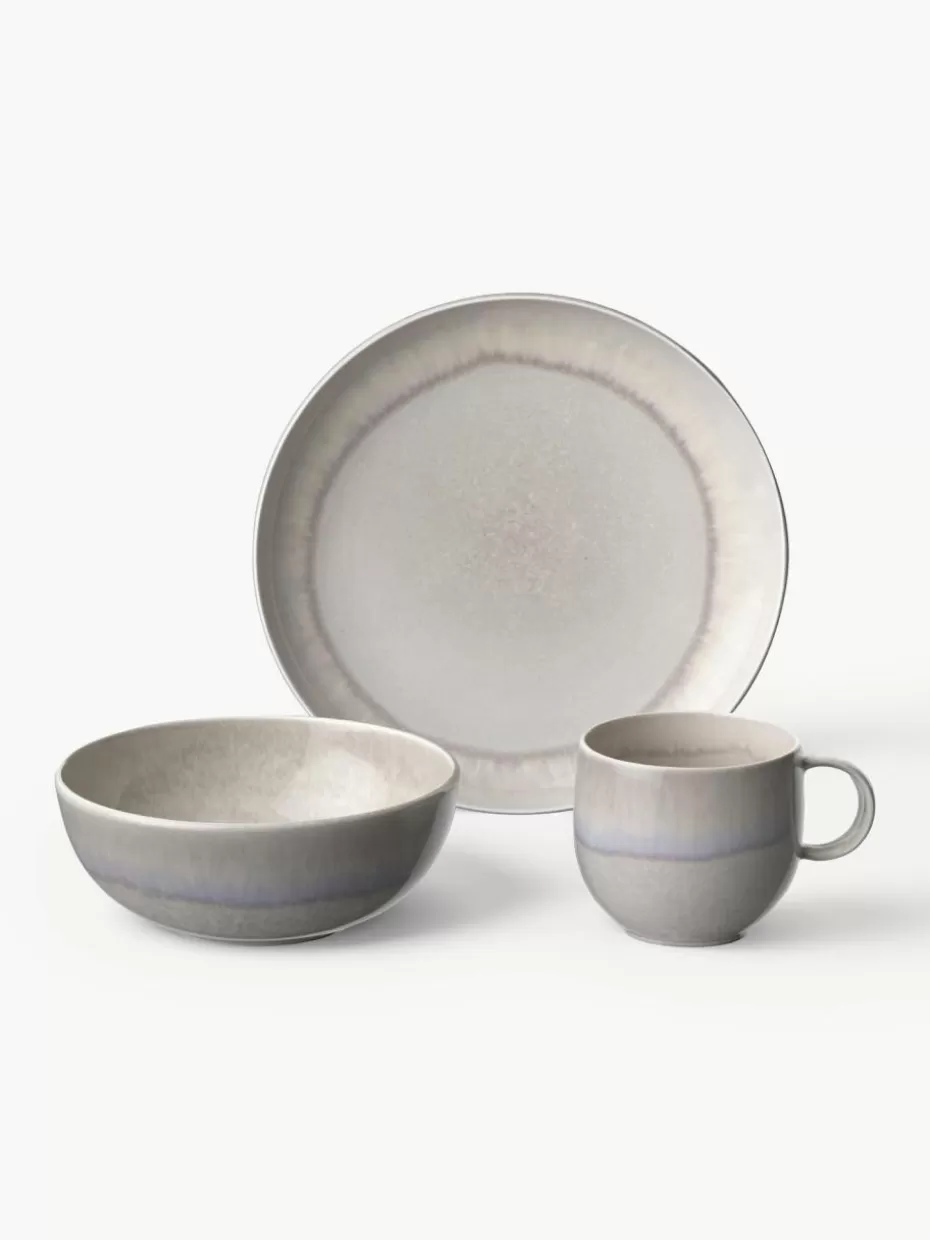 Geschirr-Sets-Villeroy & Boch Porzellan-Frühstücks-Set Perlemor Sand, 2 Personen (6-tlg.)