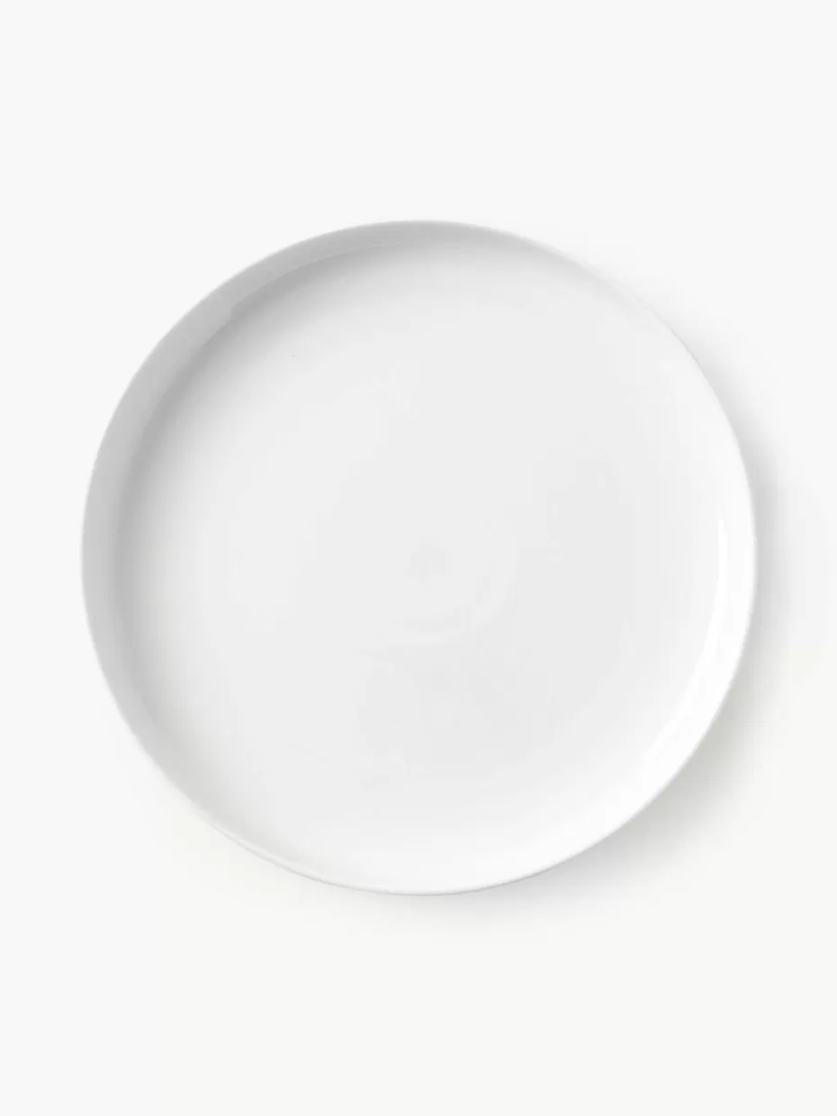 Teller | Geschirrserien-Westwing Collection Porzellan-Frühstücksteller Nessa, 4 Stück Off White, glänzend