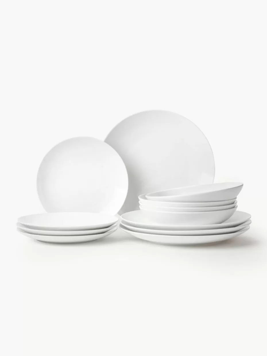 Geschirr-Sets | Geschirrserien-Westwing Collection Porzellan-Geschirr-Set Delight Modern, 4 Personen (12-tlg.)