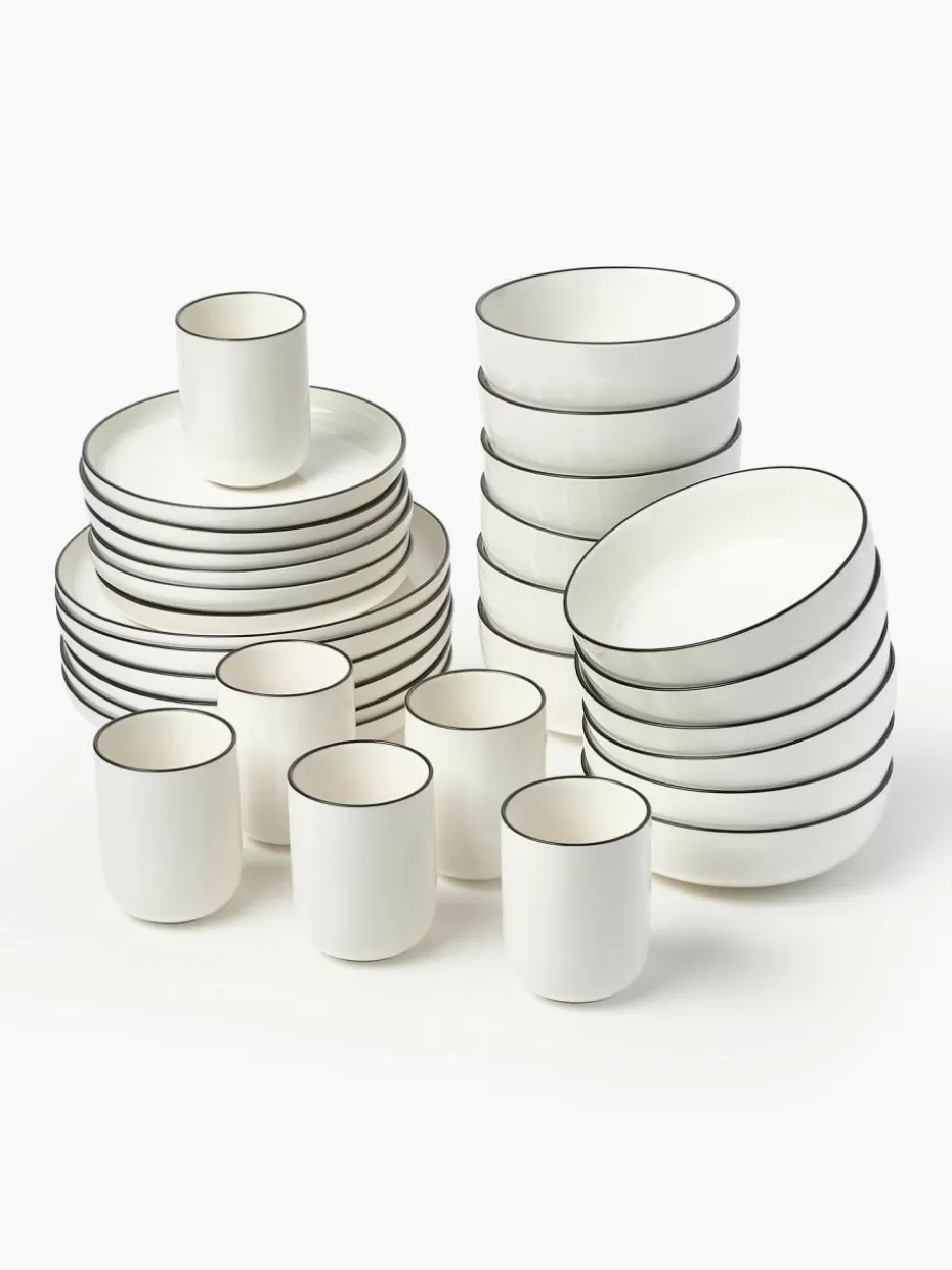 Geschirr-Sets | Geschirrserien-Westwing Collection Porzellan-Geschirr-Set Facile, 6 Personen (30-tlg.)