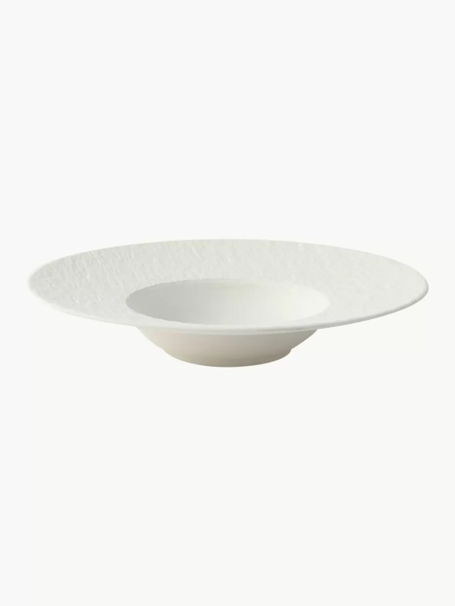 Geschirr-Sets-Villeroy & Boch Porzellan-Geschirr-Set Manufacture Rock, 2 Personen (6-tlg.) Off White