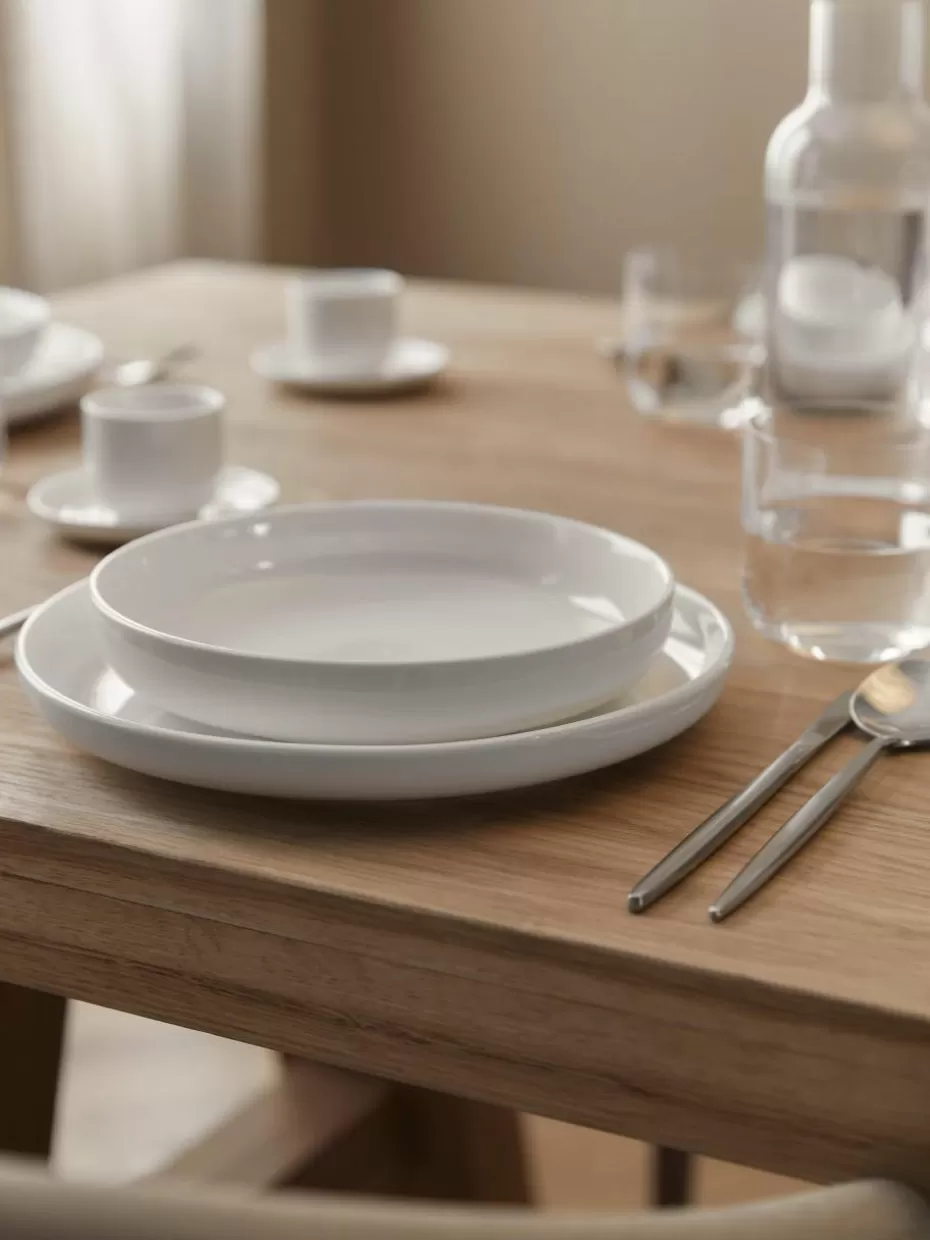 Teller | Geschirrserien-Westwing Collection Porzellan-Pastateller Nessa, 4 Stück Off White, glänzend