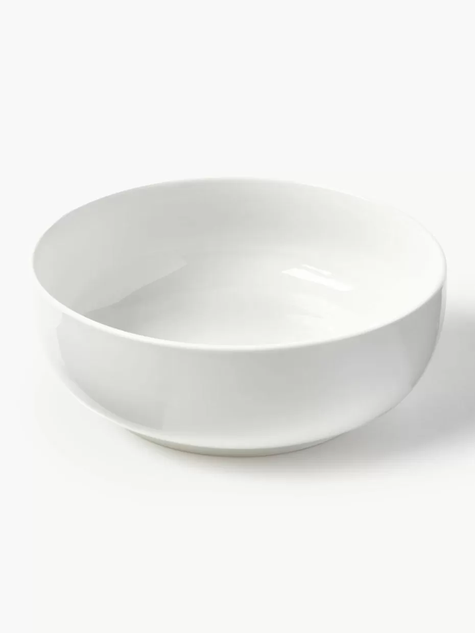 Geschirrserien-Westwing Collection Porzellan-Salatschüssel Nessa Off White, glänzend