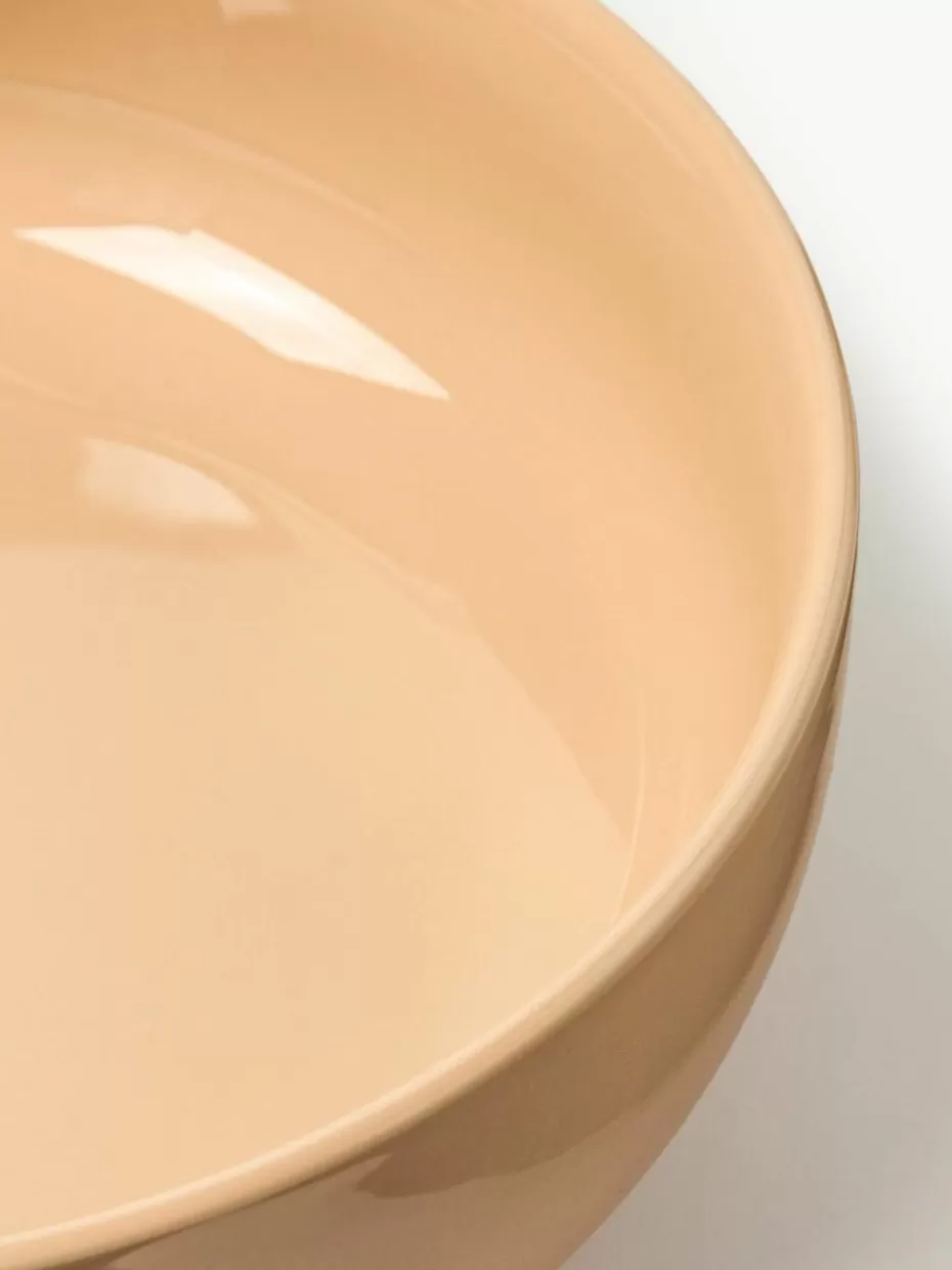 Servierplatten & Schüsseln-Westwing Collection Porzellan-Salatschüssel Nessa Peach, glänzend