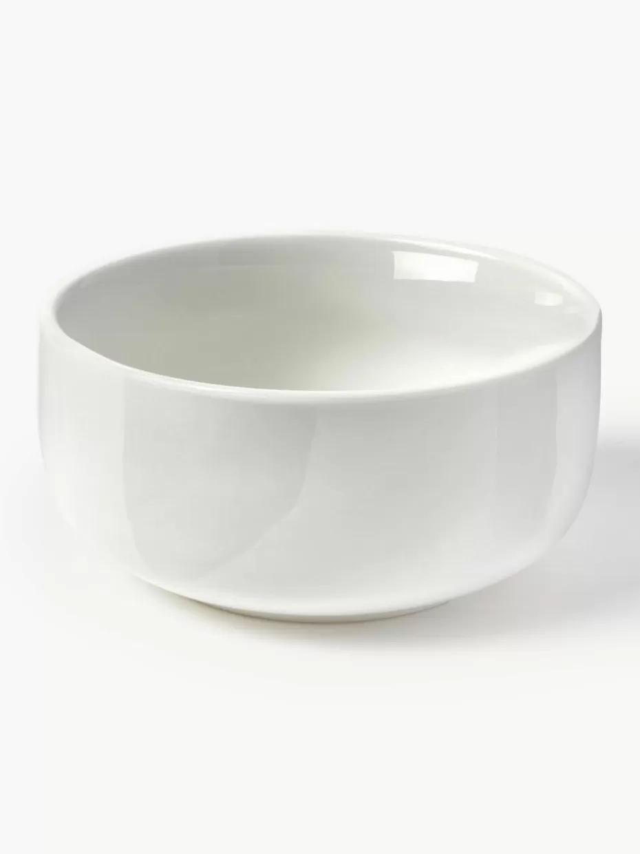 Geschirrserien | Schalen & Bowls-Westwing Collection Porzellan-Schälchen Nessa, 4 Stück Off White, glänzend