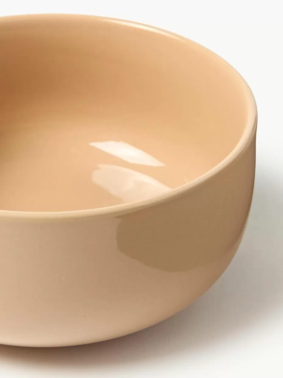 Schalen & Bowls-Westwing Collection Porzellan-Schälchen Nessa, 4 Stück Peach, glänzend