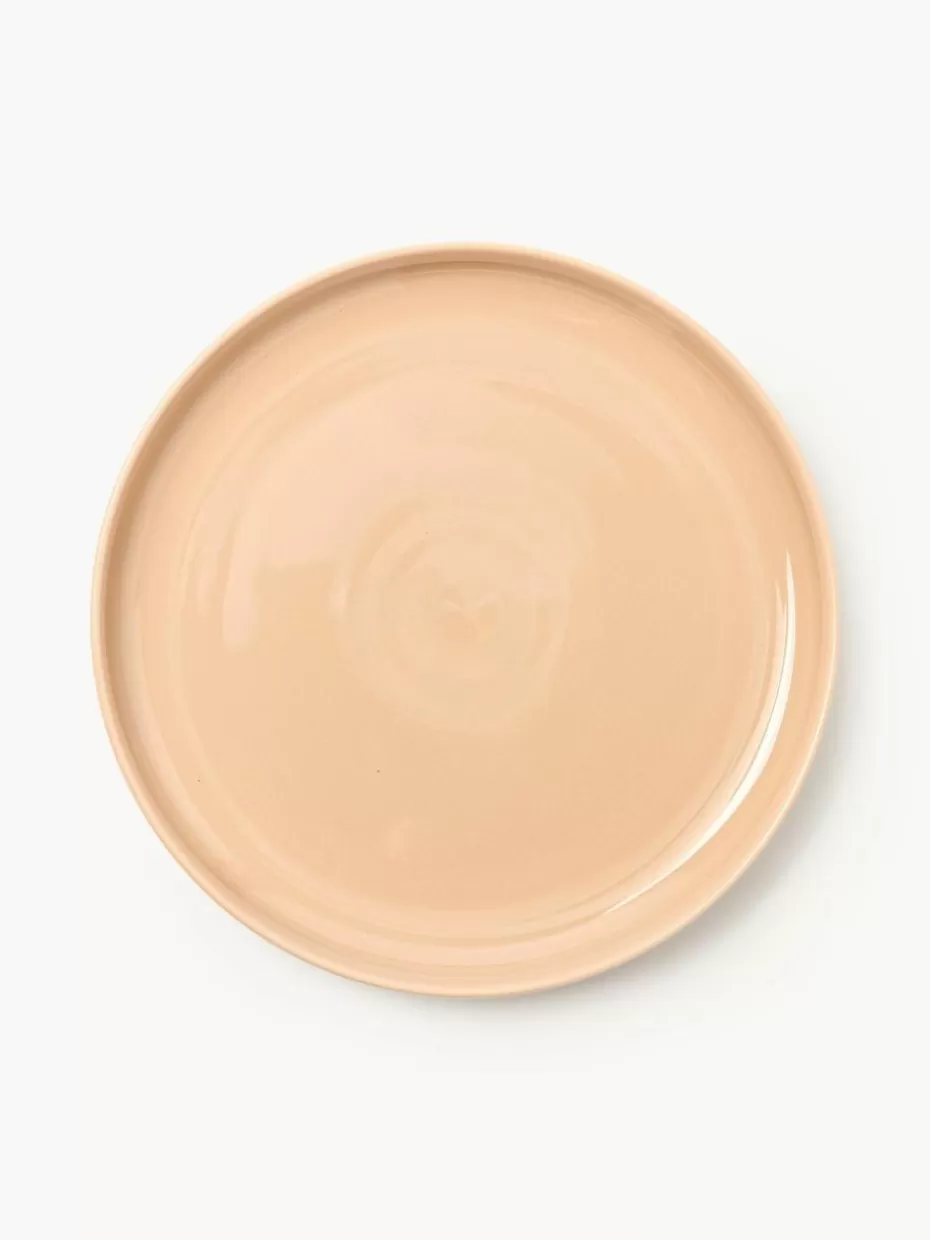 Teller-Westwing Collection Porzellan-Speiseteller Nessa, 4 Stück Peach, glänzend