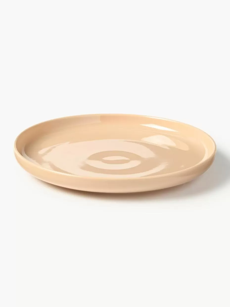 Teller-Westwing Collection Porzellan-Speiseteller Nessa, 4 Stück Peach, glänzend