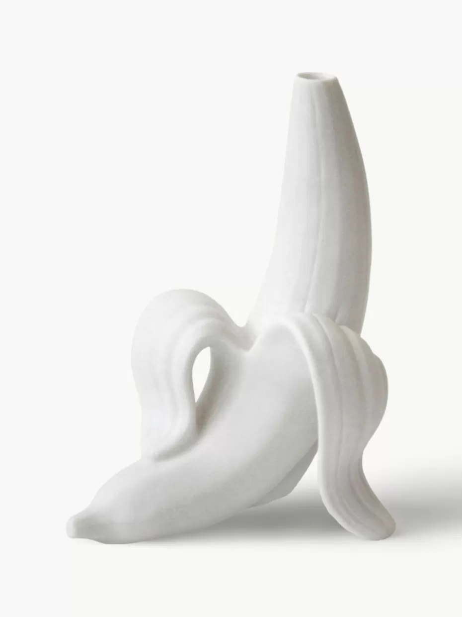 Vasen-Jonathan Adler Porzellan-Vase Banana, H 15 cm Weiß, matt