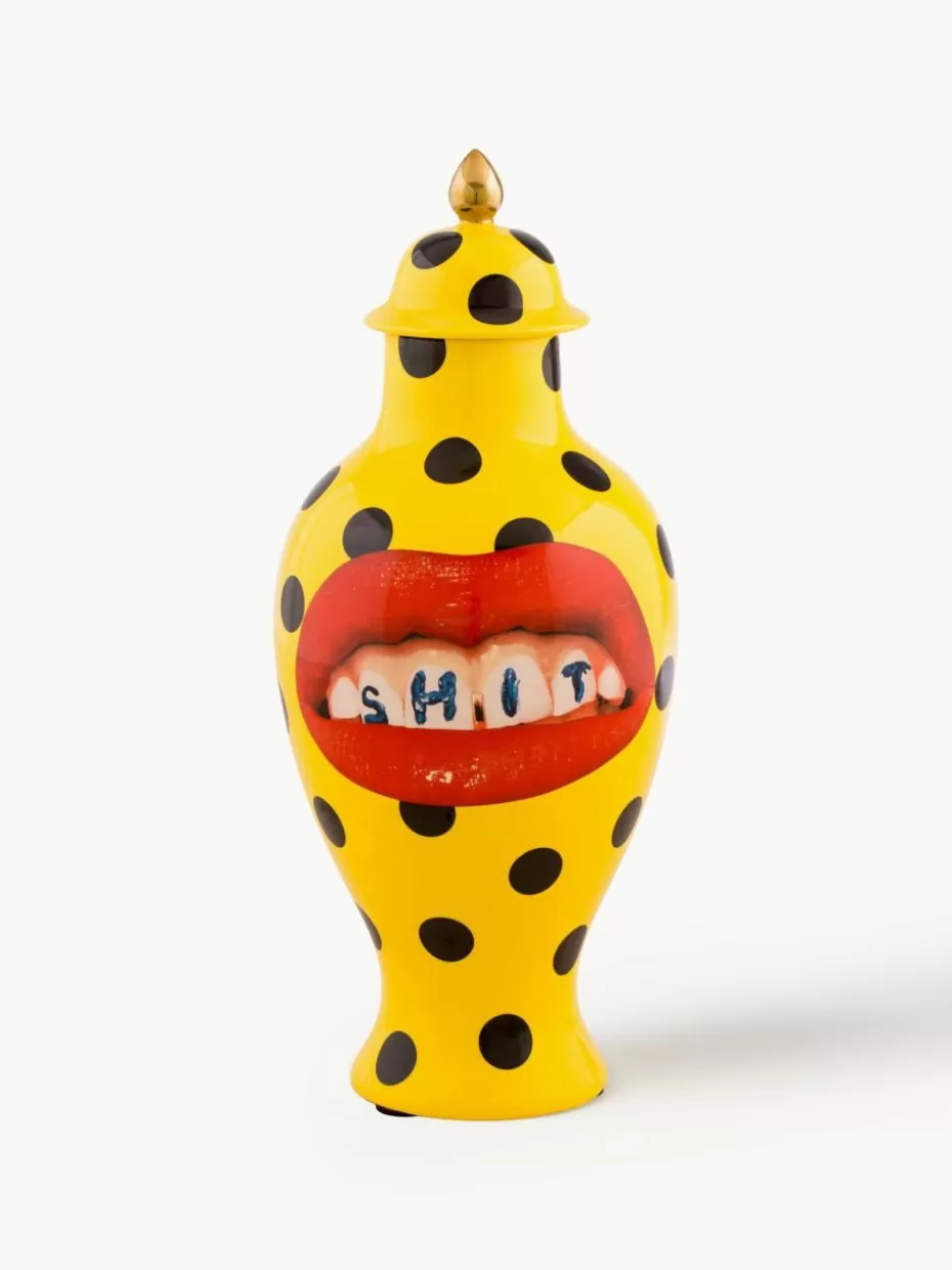 Vasen-Seletti Porzellan-Vase Toiletpaper mit Deckel, H 47 cm